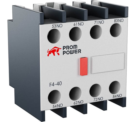 Блок вспомогательных контактов для контактора серии jlc1-d Prompower фронтального монтажа f4-22 2но+2нз F422