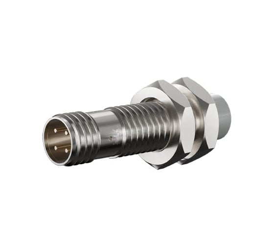 Индуктивный датчик Prompower kt112-d08pa-ds1250-ly, латунь, незаподлицо, м12, 8 мм, pnp-но, разъем м12 KT112D08PADS1250LY
