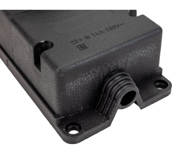Розетка MasterProf колодка на 4 гнезда с заземляющим контактом, каучук, 16a, ip44, 250v ЭТ.130016