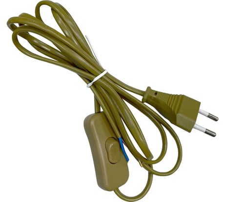 Шнур с вилкой и проходным выключателем ООО "ОПТИКОМ ЭЛЕКТРИК" 1,8м 2x0,75мм2 1403.0799