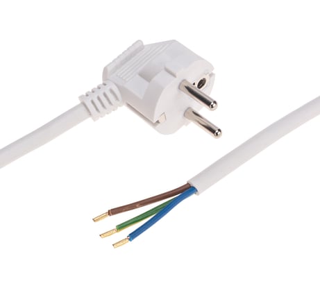 Электрический шнур с вилкой REXANT пвс 3x1,5 мм2 3м (белый) 11-1325