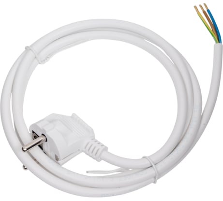 Электрический шнур с вилкой REXANT пвс 3x1,5 мм2 1,5м (белый) 11-1323