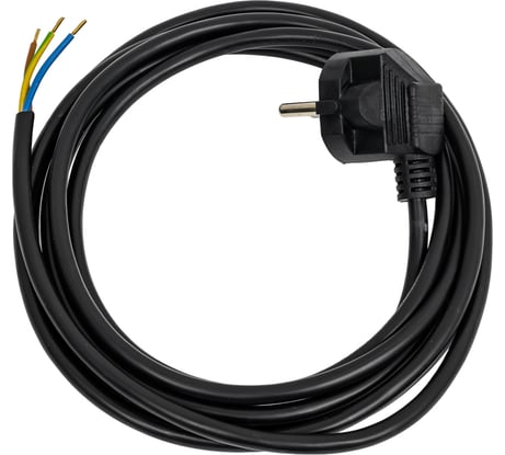 Электрический шнур с вилкой REXANT пвс 3x1,0 мм2 3м (черный) 11-1320