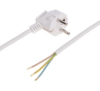 Электрический шнур с вилкой REXANT пвс 3x1,0 мм2 2м (белый) 11-1316