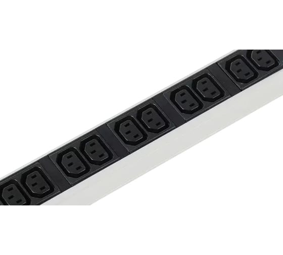 Блок силовых розеток Rem -16, вертикальный, неуправляемый, IEC 60320 С13x48, вход IEC 320 C20, для шкафов, 1463мм, однофазный 16А, выключатель, алюминий R-16-48C13-V-1420