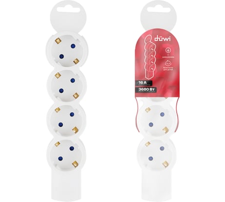 Розеточная колодка duwi Quick Fix 4 гн. с/з защ.шторки 16А 32020 5