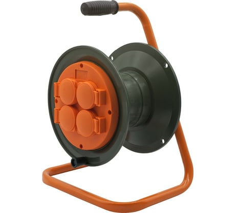 Катушка без провода GLANZEN 4 штепсельных гнезда, с заземлением, Ф210мм ЕК-06-210 00-00002785