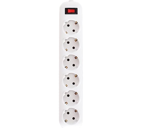 Колодка GLANZEN 6 гнезд ABC c заземлением и выключателем EU-06-KZ 00-00002745