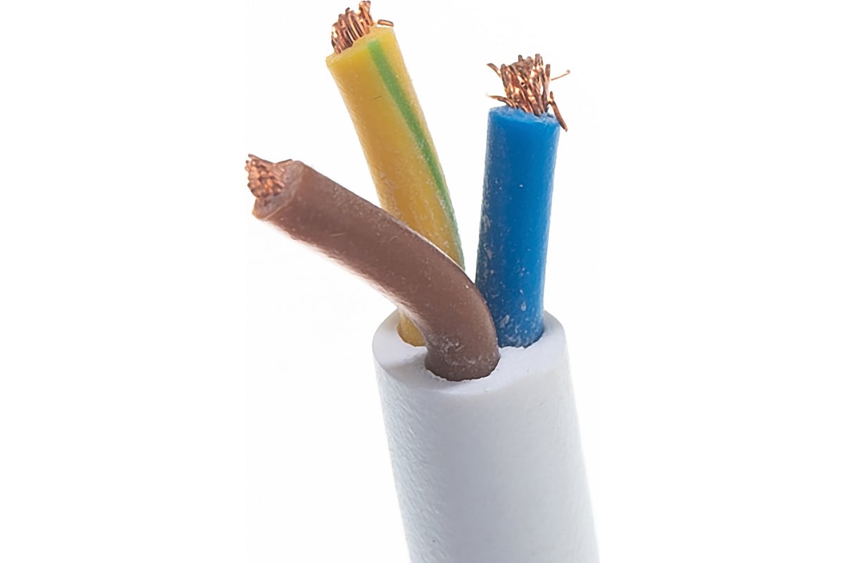 Сетевой шнур RUCELF ПВС-ВП 3х1,0 S22 белый 3 м 00-00003063 - выгодная ...