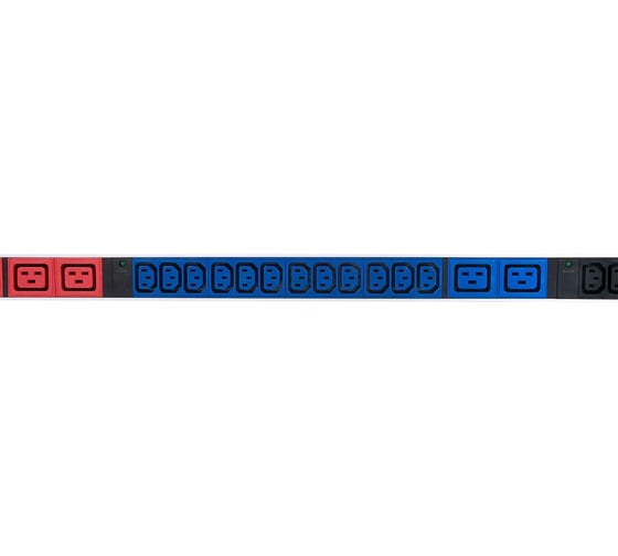 Блок силовых розеток Rem -MC, IEC 60309 C13x36, IEC 60320 С19x6, вход IEC 320 309 3PN, шнур 3 м, 1863x45x60 мм (ВхШхГ), 16А, для шкафов, алюминий R-MC8-3x16-36C13-6C19-MI-1820-3-3PN