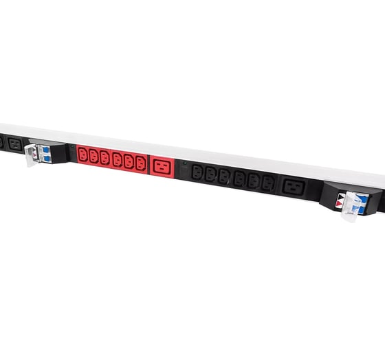 Блок силовых розеток Rem -MC, IEC 60309 C13x36, вход IEC 320 309 3PN, шнур 3 м, 1863x45x60 мм (ВхШхГ), 32А, для шкафов, автомат, алюминий R-MC8-3x32-36C13-A-MI-1820-3-3PN 1