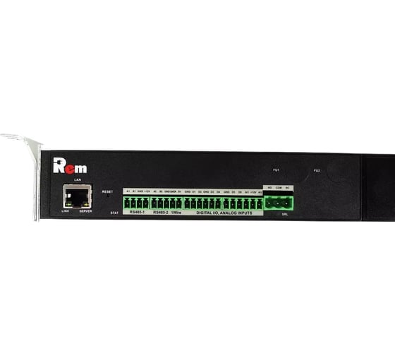 Блок силовых розеток Rem, IEC 60320 С13x12, IEC 60320 С19x4, вход колодка, 1463x45x60 мм (ВхШхГ), 32А, автомат, алюминий, с мониторингом R-MC1-32-4x3C13-2x2C19-A-1420-K