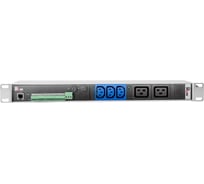 Блок силовых розеток Rem, IEC 60320 С13x3, IEC 60320 С19x2, вход колодка, 45x484x60 мм (ВхШхГ), 32А, 19", без шнура, алюминий, с мониторингом R-MC1-32-3C13-2C19-440-K