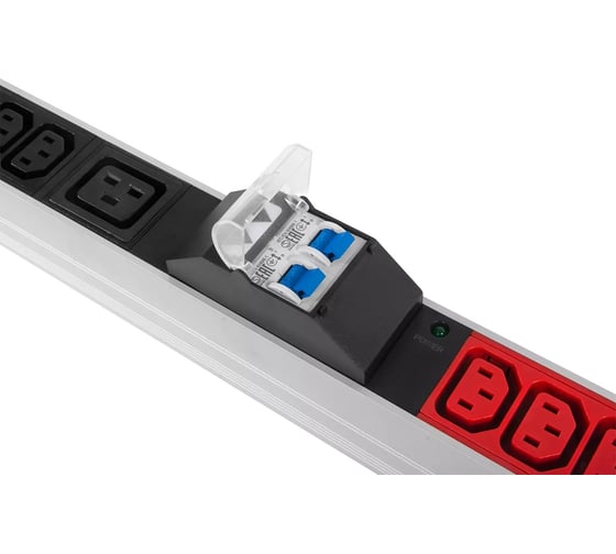 Блок силовых розеток Rem -3x32, вертикальный, неуправляемый, IEC 60320 С13x36, IEC 60320 С19x6, вход IEC 320 309 3PN, шнур 3 м, 1863мм, трехфазный 32А, автомат + индикатор, алюминий, 6 автоматов 2P R-3x32-36C13-6C19-A-I-1820-3-3PN