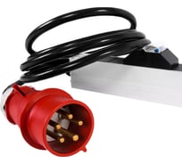 Блок силовых розеток Rem -3x16, вертикальный, неуправляемый, IEC 60320 С13x48, вход IEC 320 309 3PN, шнур 3 м, 1463мм, трехфазный 16А, индикатор, алюминий R-3x16-48C13-I-1420-3-3PN