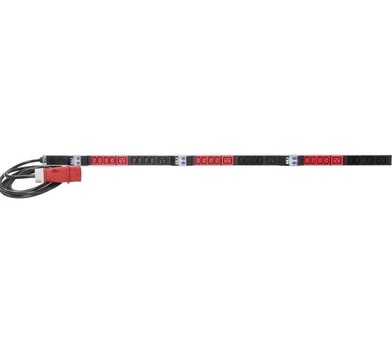 Блок силовых розеток Rem -MC, IEC 60309 C13x24, IEC 60320 С19x6, вход IEC 320 309 3PN, шнур 3 м, 1863x45x60 мм (ВхШхГ), 32А, для шкафов, автомат, алюминий R-MC8-3x32-24C13-6C19-A-MI-1820-3-3P