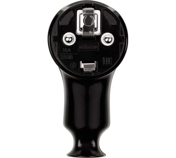 Угловая вилка TDM ELECTRIC c/з черная с кнопкой извлечения из сети 16а 250в SQ1806-0399