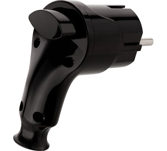 Угловая вилка TDM ELECTRIC c/з черная с кнопкой извлечения из сети 16а 250в SQ1806-0399