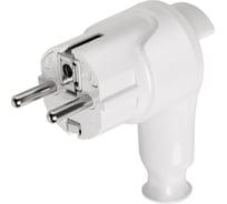 Вилка угловая c/з белая с кнопкой извлечения из сети 16а 250в TDM ELECTRIC SQ1806-0398