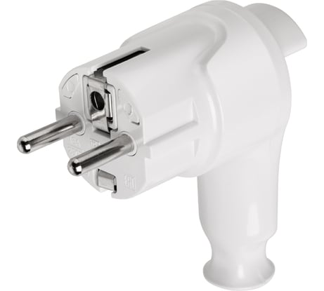 Вилка угловая c/з белая с кнопкой извлечения из сети 16а 250в TDM ELECTRIC SQ1806-0398
