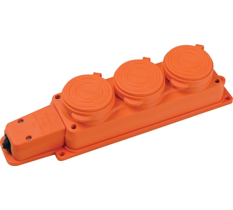 Колодка Alfa каучук 3 гнезда с з/к оранжевая 91668