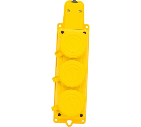 Колодка каучук Alfa 3 гнезда с з/к желтая 91644