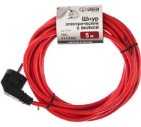 Шнур DORI ПВС 3х1,0 с вилкой 5,0 м красный 41818