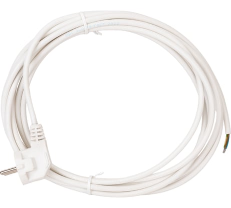 Шнур DORI ПВС 3х0,75 с вилкой 5,0 м белый 41665