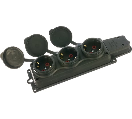 Колодка Alfa каучук 3 гнезда с з/к 91699