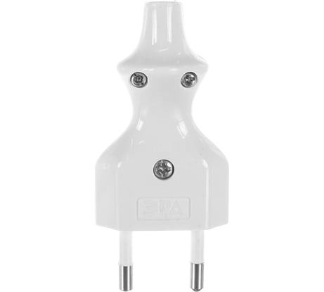 Вилка ЭРА V2 б/з 6A прямой ввод белая Б0019184