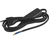 Шнур для бра ЭРА BR2B 2x0.75мм2 1,8м с выкл черный Б0026326