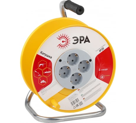 Пластиковая катушка ЭРА K-P-4z с заземлением 4гн Б0033028