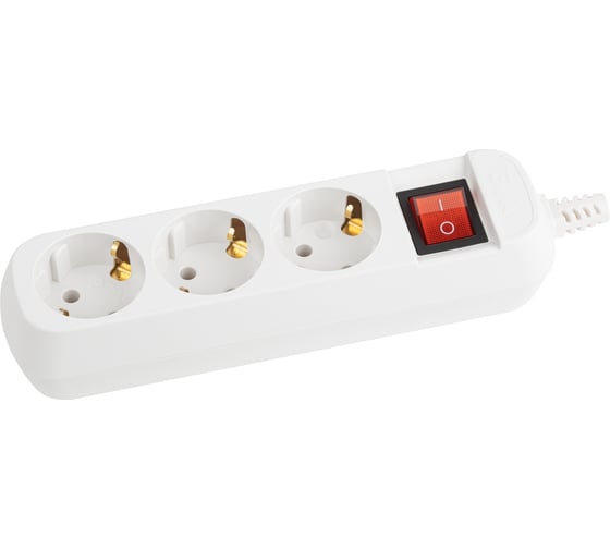 Колодка ЭРА KX-3es 3 розетки, с заземлением, с выключателем Б0028342