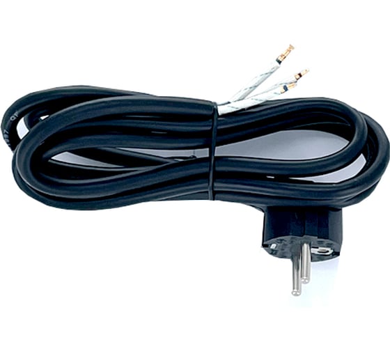 Кабель питания Ripo 1.8м, schuko s22- (3-1.00 mm2) 16a, черный, угловая вилка, с заземлением 003-910024