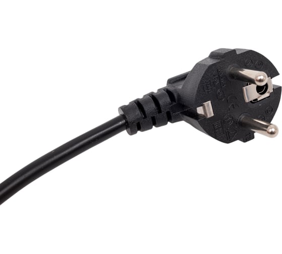 Кабель питания Ripo 1.8м, schuko s22- (3-0.75 mm2) 10a, черный, угловая вилка, с заземлением 003-910023