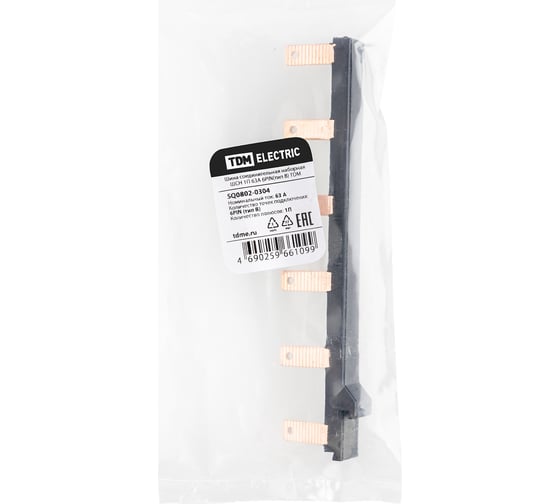 Соединительная наборная шина TDM ELECTRIC ШСН 1П 63А 6PIN(тип B) SQ0802-0304