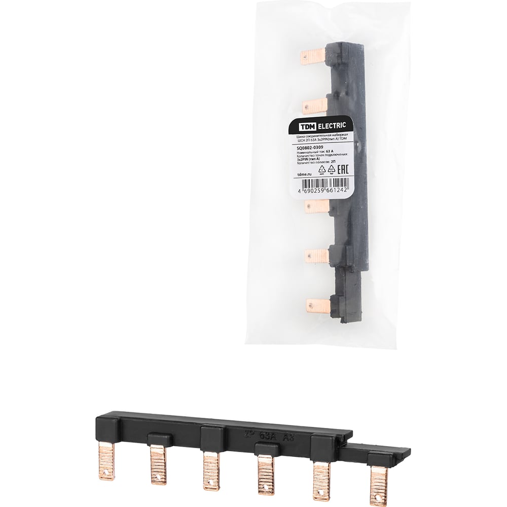 Соединительная наборная шина TDM ШСН 2П 63А 3x2PIN(тип A) SQ0802-0309 ...