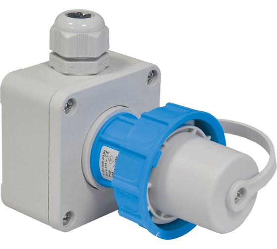 Кабельная настенная вилка TP Electric синий 16a/240в/2p+e/ip68 3101-403-0900
