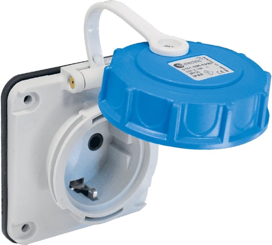Кабельная встраиваемая панельная розетка TP Electric (60x60) синий 16a/240в/2p+e/ip68 3101-375-0900