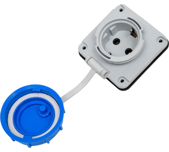 Кабельная встраиваемая панельная розетка TP Electric (60x60) синий 16a/240в/2p+e/ip68 3101-375-0900