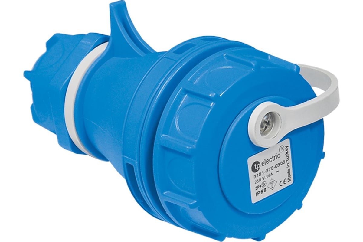 Кабельная переносная розетка TP Electric синий 16a/240в/2p+e/ip68 3101 ...