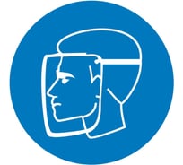 Знак EKF M 08 "Работать в защитном щитке" ф200 мм, самоклеящаяся пленка, ГОСТ Р 12.4.026-2001 an-m-08