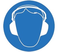 Знак EKF М 03 "Работать в защитных наушниках" ф200 мм, пластик ГОСТ Р 12.4.026-2001 pn-m-03