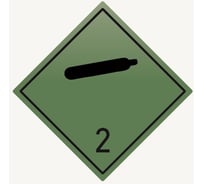 Знак EKF для маркировки опасных грузов 2.1 "Невоспламеняющиеся, нетоксичные газы" 250x250 мм, пленка самоклеящаяся ГОСТ 19433-88 an-7-2-1
