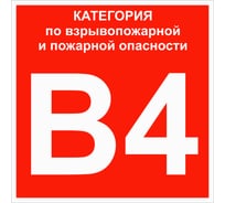 Знак EKF B 4 "Категории взрывопожарной опасности" 200x200 мм, пластик ГОСТ Р 12.4.026-2015 pn-b4