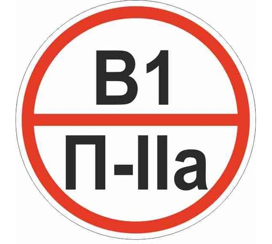 Знак EKF "Категории помещения по взрывопожарной и пожарной опасности В1 П-IIа" 200x200 мм, пластик ГОСТ Р 12.4.026-2015 pn-b1-p-lla 1