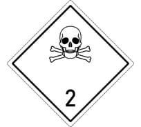 Знак опасности EKF 2.2 "Ядовитый газ" 250x250 мм, самоклеящаяся пленка, ГОСТ 19433-88 an-7-2-2