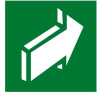 Эвакуационный знак EKF E 18 "Открывать движением от себя" 200x200 мм, самоклеящаяся пленка с фотолюминесцентным покрытием, ГОСТ Р 12.4.026-2001 an-e-18-f