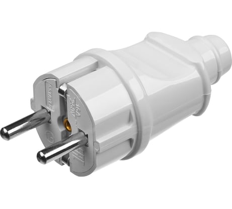 Вилка угловая белая STAYER, MAXElectro 16А/220 В, 1300 Вт 55161-W