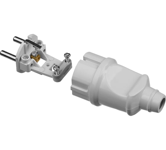 Вилка угловая белая STAYER, MAXElectro 16А/220 В, 1300 Вт 55161-W